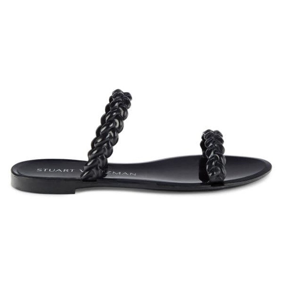 Stuart Weitzman Braida Sawyer Jelly Sandals Sz 6 Black - Picture 1 of 4